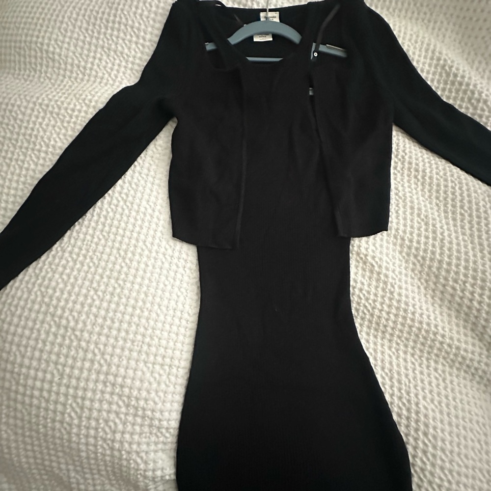 Abercrombie and Fitch Mini Sweater Dress and Scuba Cardigan Set - Picture 2 of 5